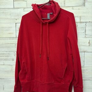 Sweaty Betty red‎ escape luxe fleece hoodie funnel neck Italy medium